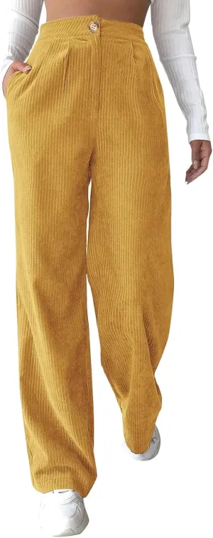 Women's High Waist Straight Pants Wide Leg Casual Lounge Trousers Long Baggy Solid Color Sweatpants Loose Slacks