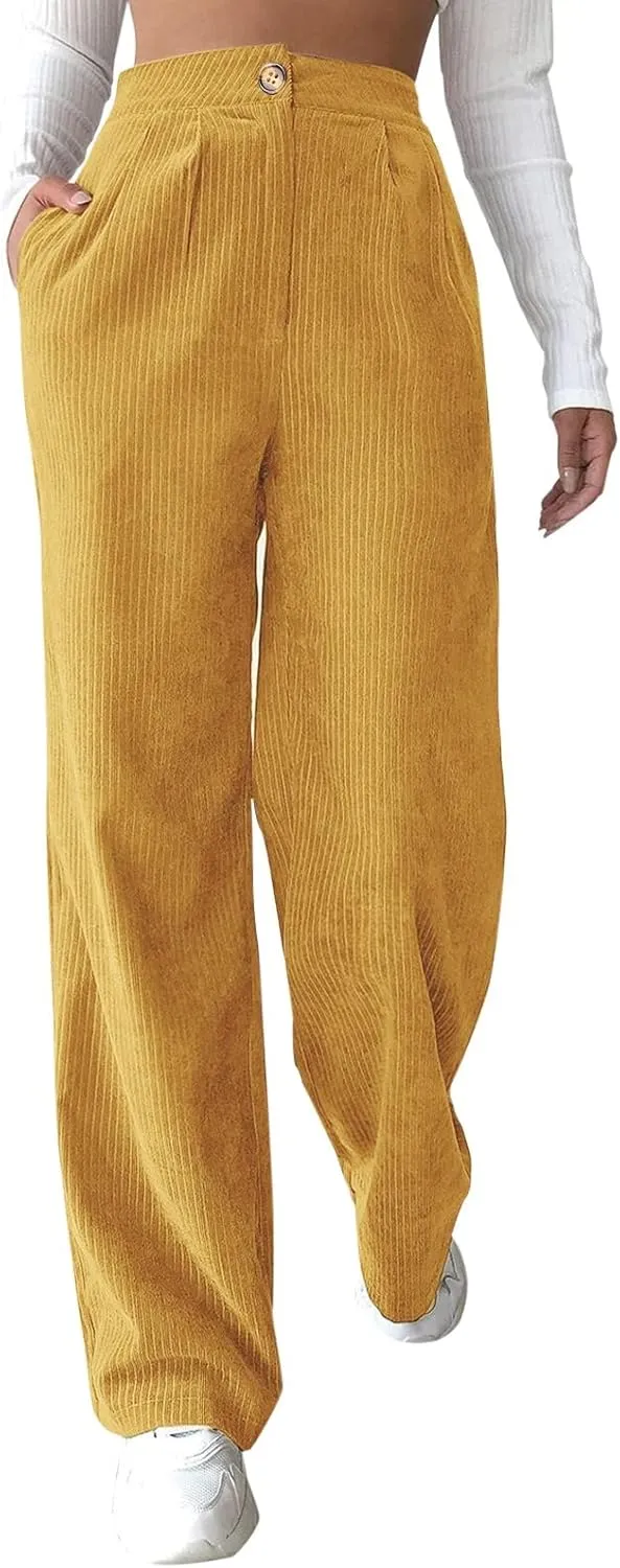 Women's High Waist Straight Pants Wide Leg Casual Lounge Trousers Long Baggy Solid Color Sweatpants Loose Slacks