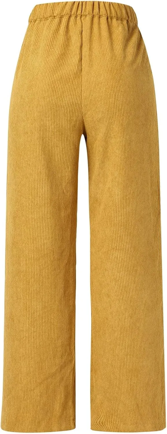 Women's High Waist Straight Pants Wide Leg Casual Lounge Trousers Long Baggy Solid Color Sweatpants Loose Slacks