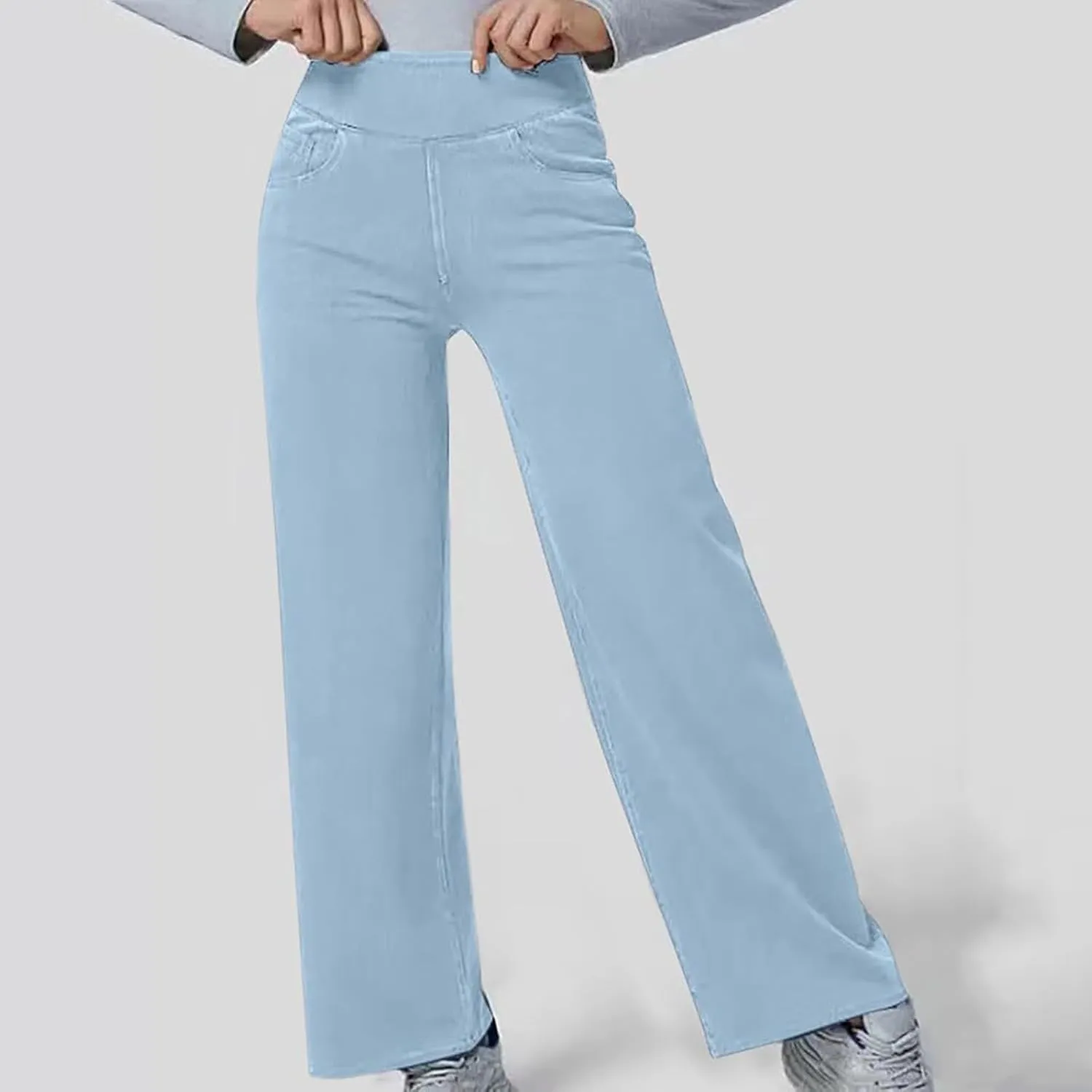 Women's High Waist Washed Ripped Jeans,Vintage Loose Fit Straight Leg Denim Trousers,Casual Stretch Comfort Pants