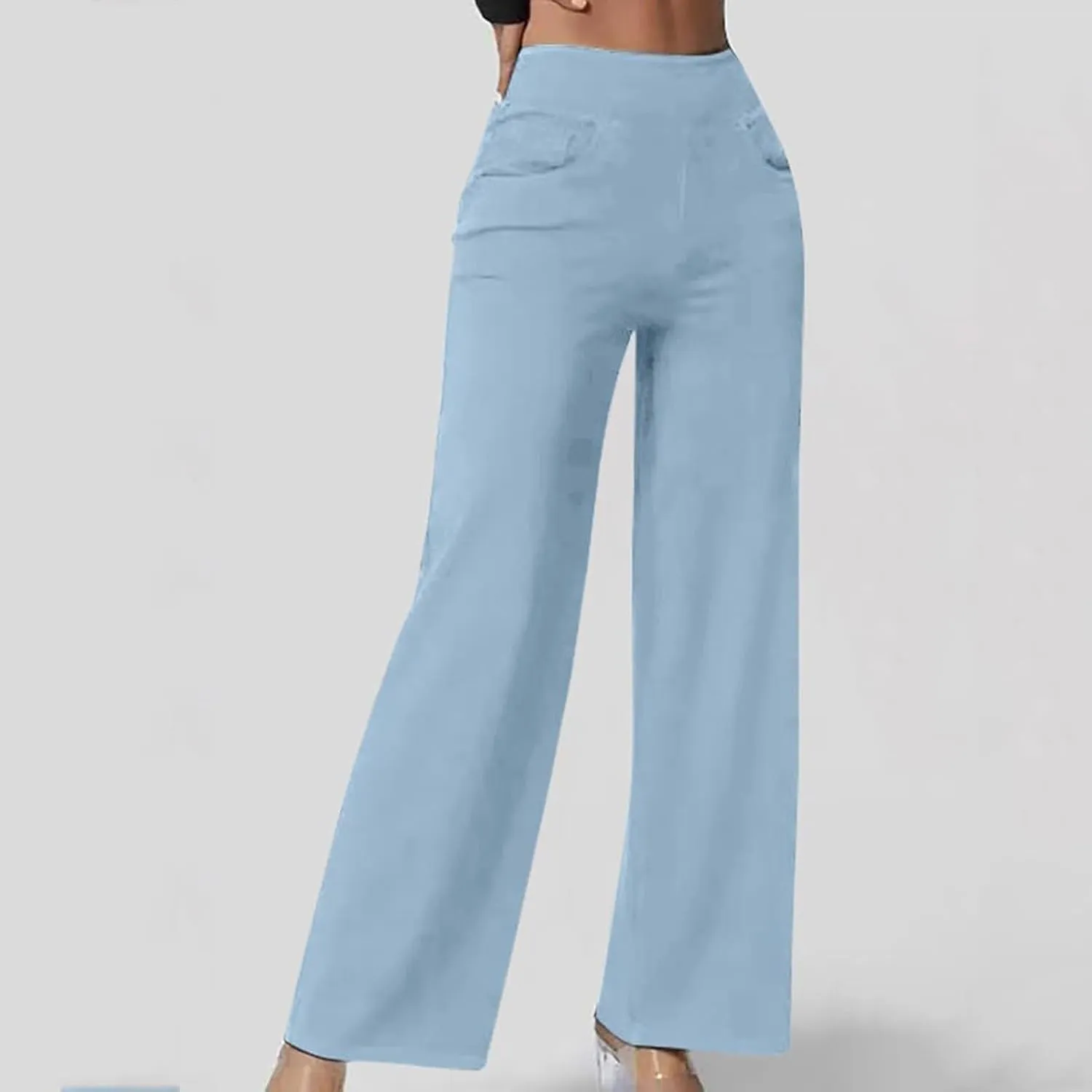Women's High Waist Washed Ripped Jeans,Vintage Loose Fit Straight Leg Denim Trousers,Casual Stretch Comfort Pants