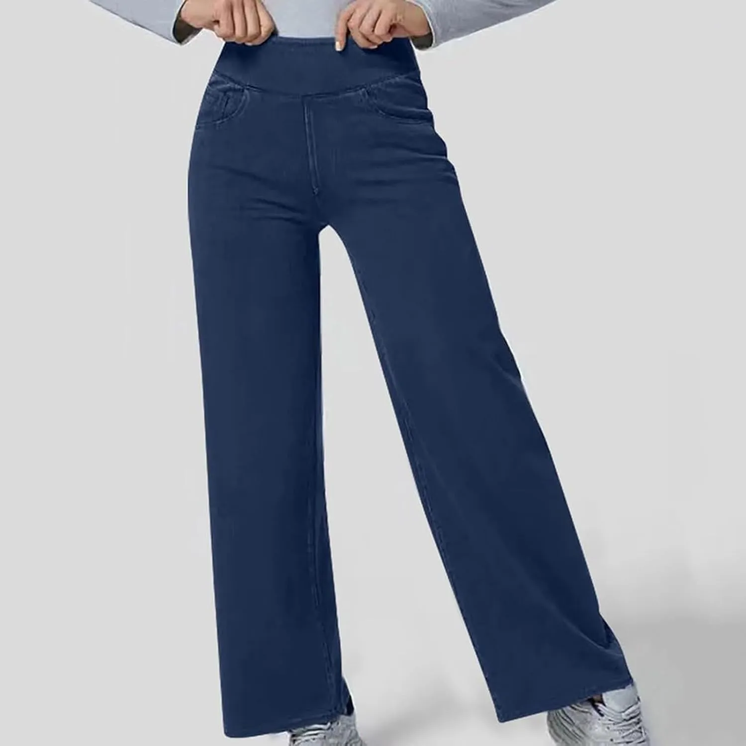 Women's High Waist Washed Ripped Jeans,Vintage Loose Fit Straight Leg Denim Trousers,Casual Stretch Comfort Pants