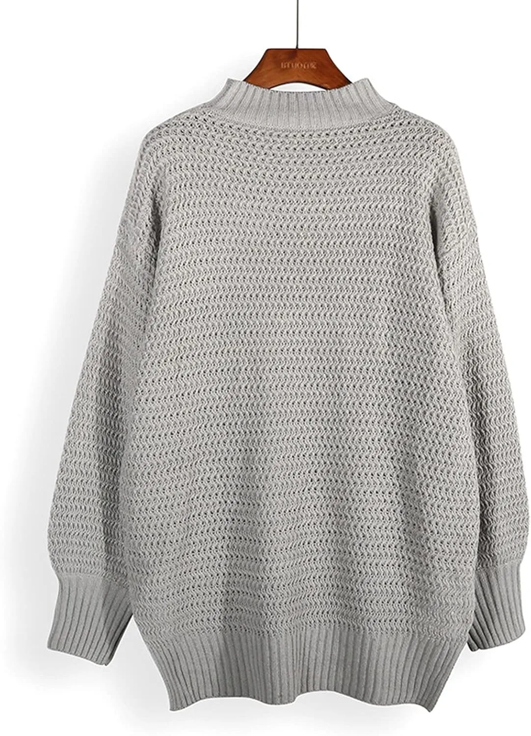 Womens Oversized Sweater Long Sleeve Spilt Hem Pullover Sweaters Cable Knit Chunky Jumper Tops Cozy Soft Knitwear