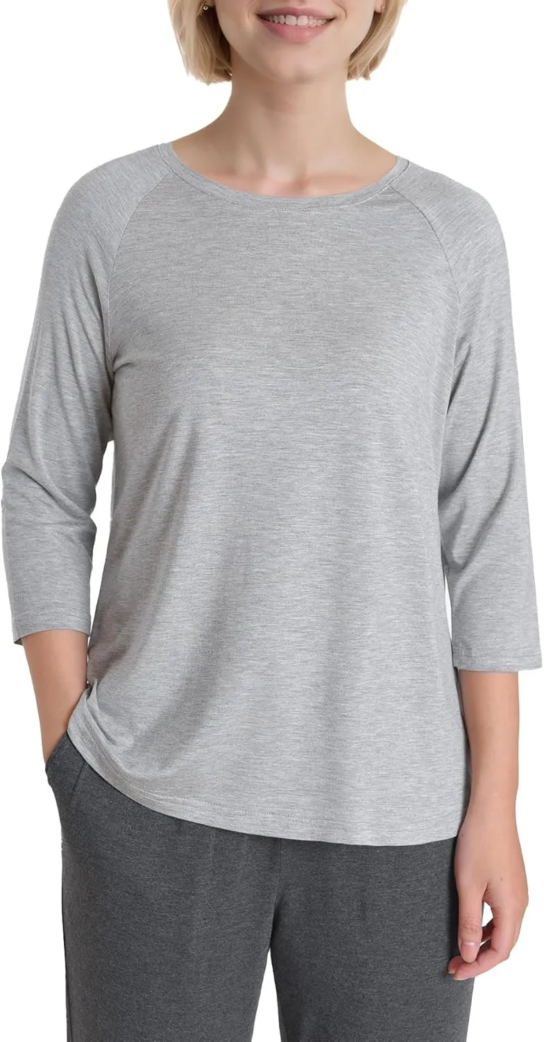Women's Petite Pajamas Tops 3/4 Sleeve Petite Size T-Shirt