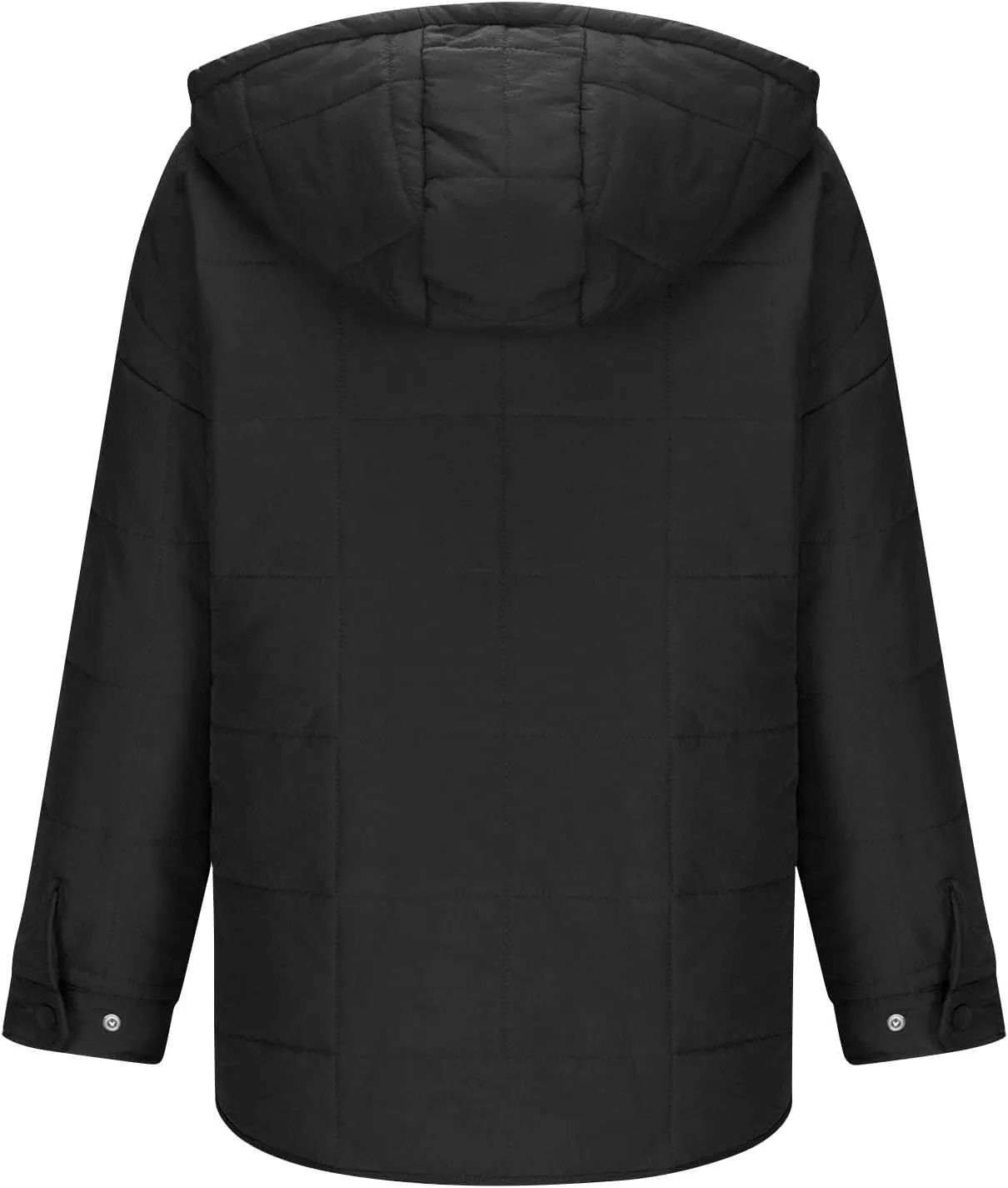 Women's Quilted Pullover Puffer Jacket Hooded Oversize Coat Tops Winter Warm Padded Hoodies Outwear with Pockets