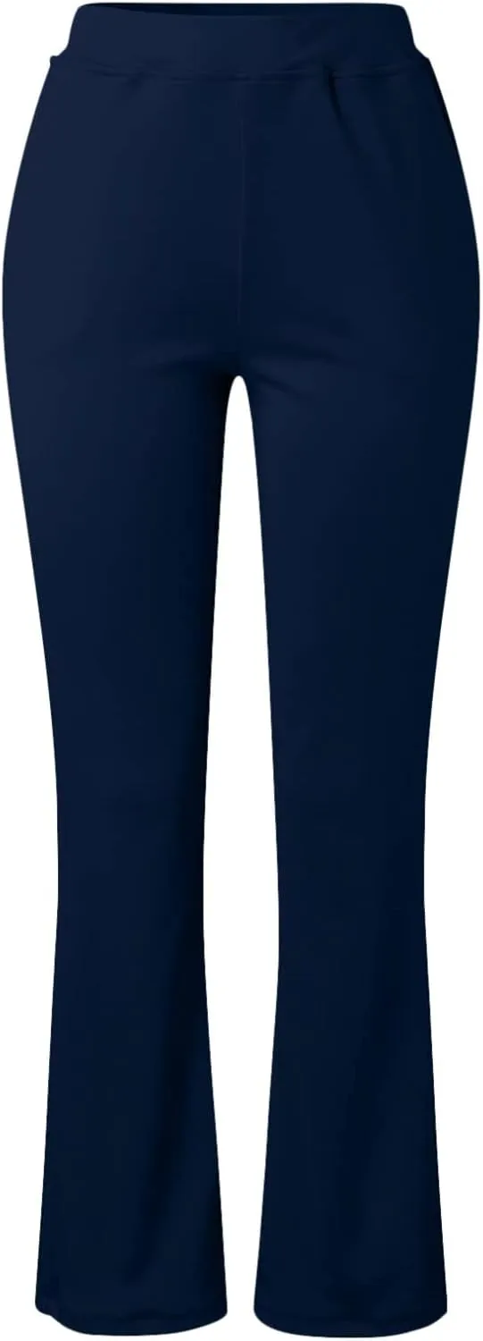 Women's Relaxed Bootcut Office Pants Casual Work Office Business Pant Elastic High Waist Stretchy Straight Leg Slacks