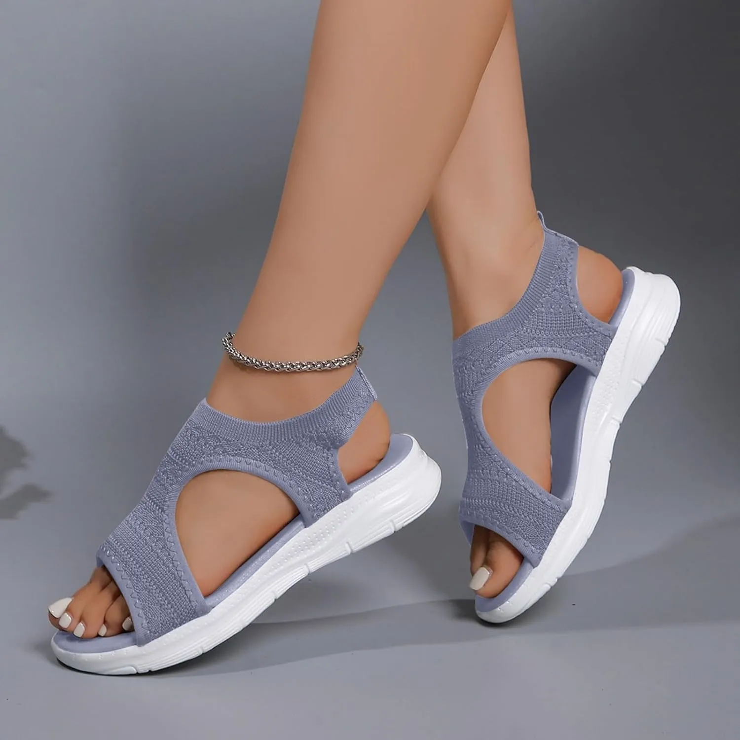 Women's Sandals Arch Support Wedge Sandals Orthopedic Walking Sandals Summer Open Toe Ankle Strap Shoes