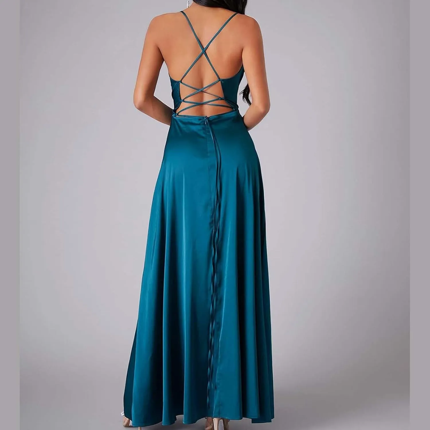 Women's Sexy Lounge Slip Long Dress Elegant Sleeveless Backless Ribbed Bodycon Maxi Dresses Evening Party Slit Long Dresses