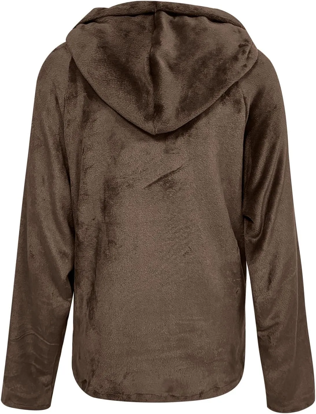 Womens Sherpa Fuzzy Pullover Hoodies Comfy Oversized Sweatshirts With Pockets Button Down Fuzzy Warm Sweaters Tops