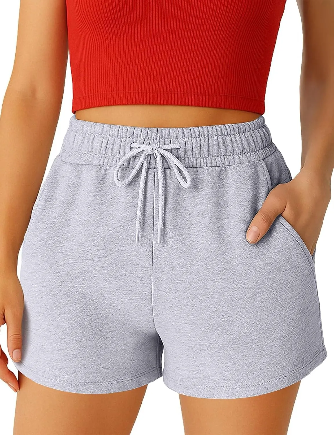 Womens Shorts - SweatShorts Workout Cotton Shorts for Woman Fashion Athletic Casual Summer Lounge Sweat Women