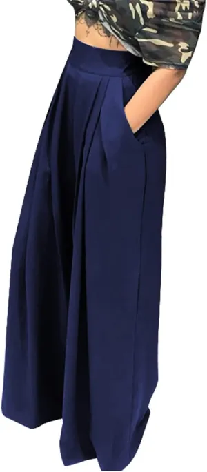 Women's Stretchy Wide Leg Palazzo Lounge Pants Casual Comfy High Waist Pajama Pants