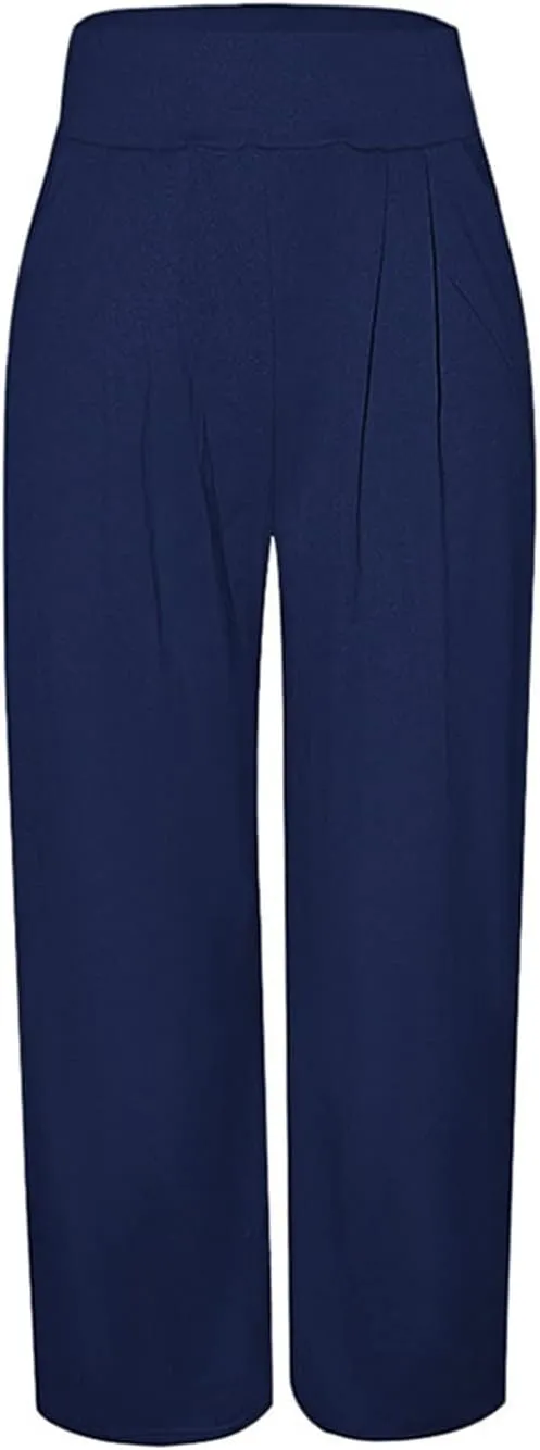 Women's Stretchy Wide Leg Palazzo Lounge Pants Casual Comfy High Waist Pajama Pants