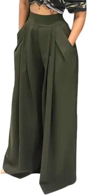 Women's Stretchy Wide Leg Palazzo Lounge Pants Casual Comfy High Waist Pajama Pants