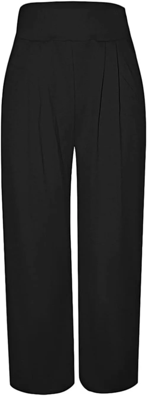 Women's Stretchy Wide Leg Palazzo Lounge Pants Casual Comfy High Waist Pajama Pants