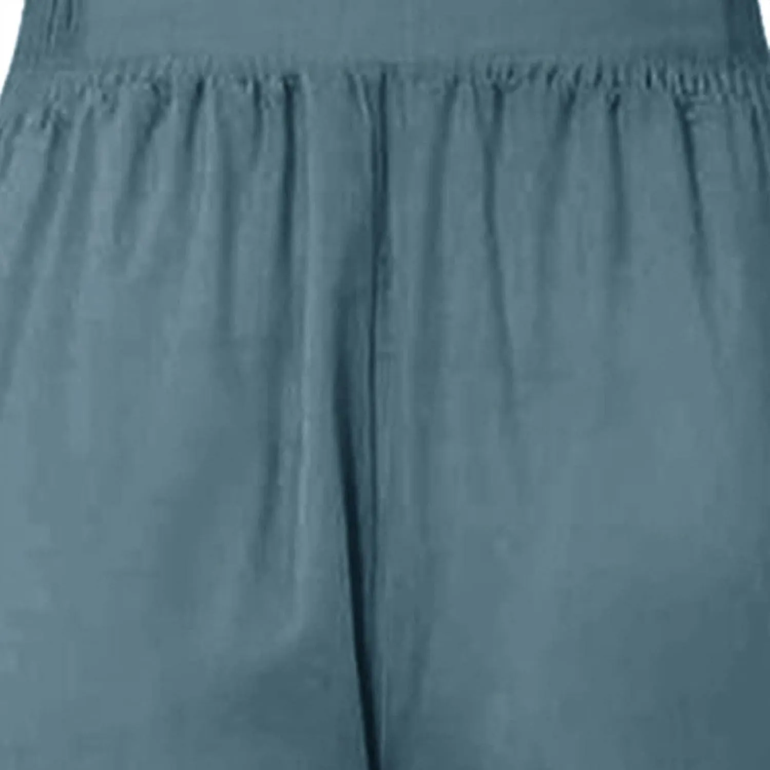 Womens Summer Cotton Linen Beach Shorts Smocked High Waist Loose Fit Casual Shorts Solid Cute Mini Shorts with Pockets