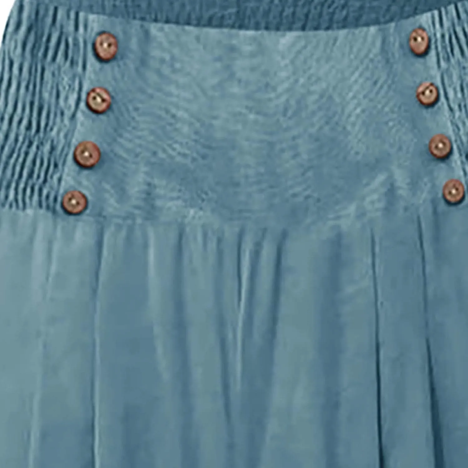 Womens Summer Cotton Linen Beach Shorts Smocked High Waist Loose Fit Casual Shorts Solid Cute Mini Shorts with Pockets