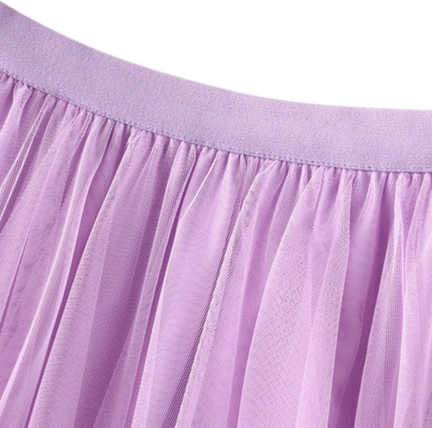 Women's Tulle Skirt,Tutu Skirt,A-Line Mesh Midi Skirtasymmetrical Pleated Elastic High Waist Layered St.