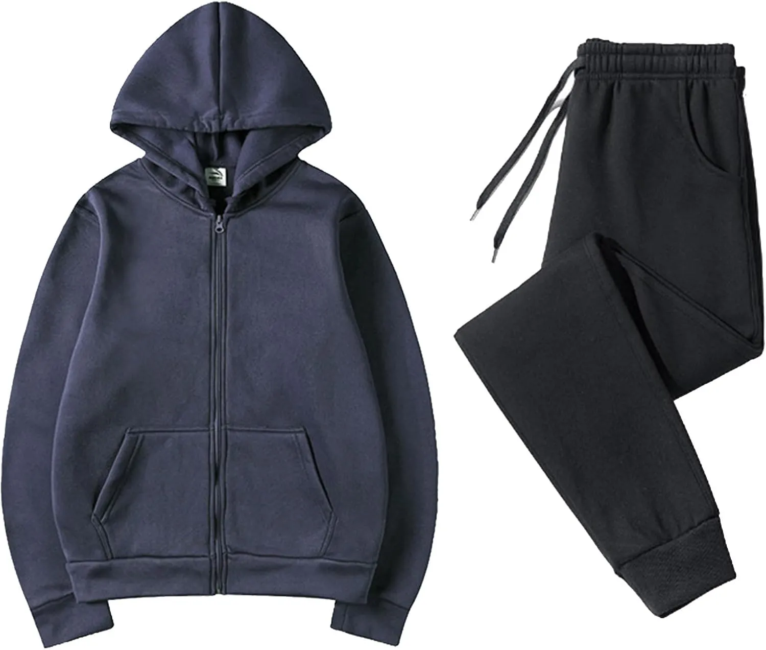 Women's Two Piece Outfits Set Long Sleeve Crewneck Workout Zip Up 2 Piece Fashion 2024 Trendy Pajamas Outfits