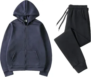 Women's Two Piece Outfits Set Long Sleeve Crewneck Workout Zip Up 2 Piece Fashion 2024 Trendy Pajamas Outfits