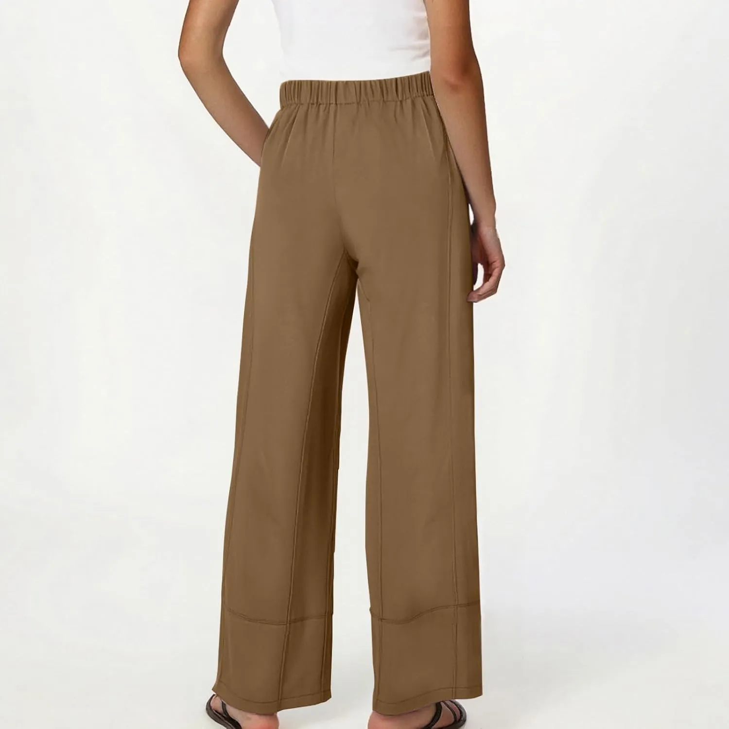 Womens Vintage Baggy Wide Leg Cotton Linen Pants Casual Summer Palazzo Trousers Lounge High Waist Pants with Pockets