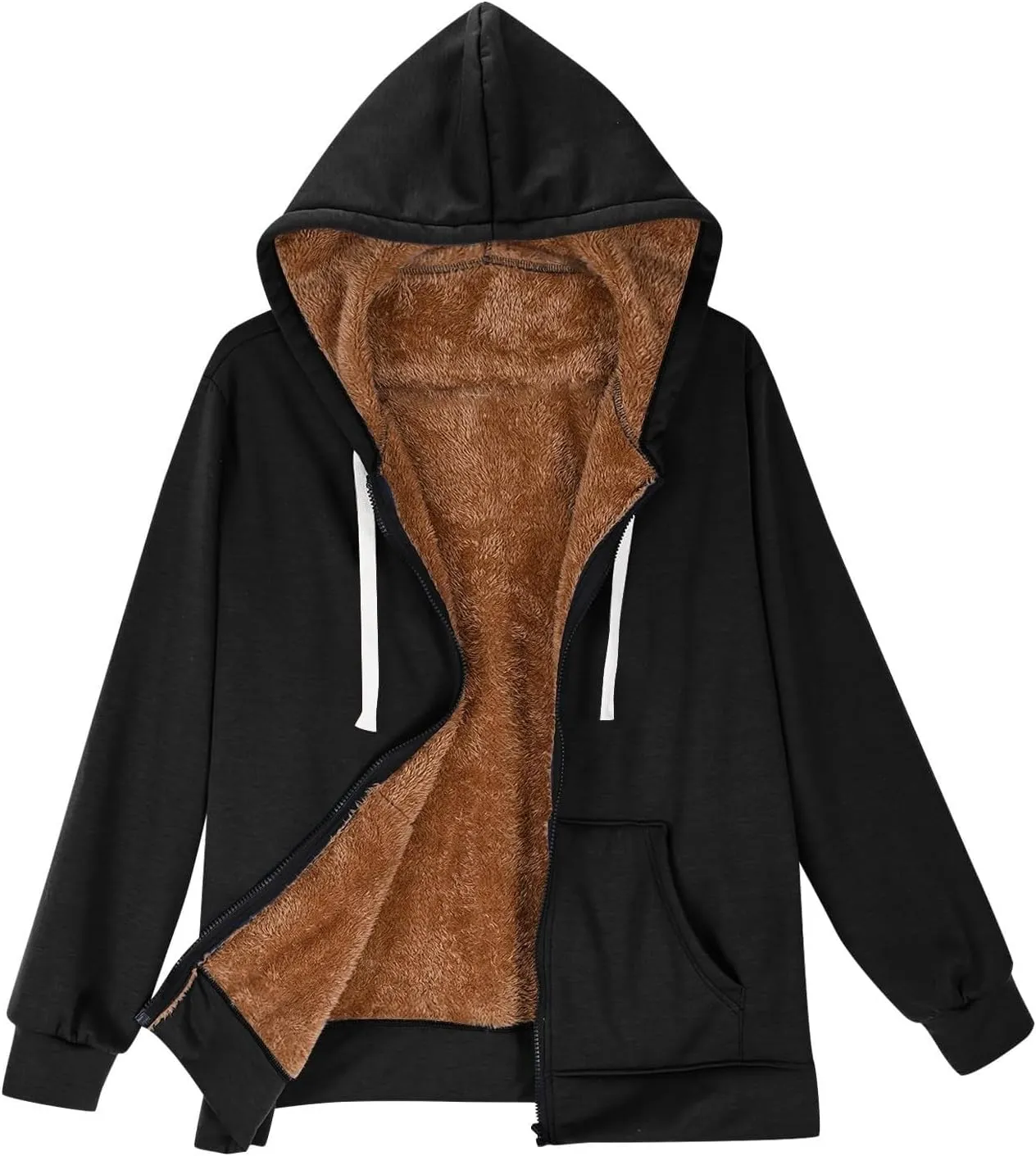 Womens Zip Up Hoodies Fleece Jackets Oversized Sweatshirts Fall Fashion Outfits Sweaters Winter Clothes
