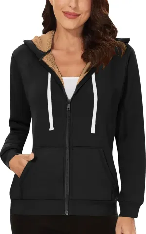Womens Zip Up Hoodies Fleece Jackets Oversized Sweatshirts Fall Fashion Outfits Sweaters Winter Clothes