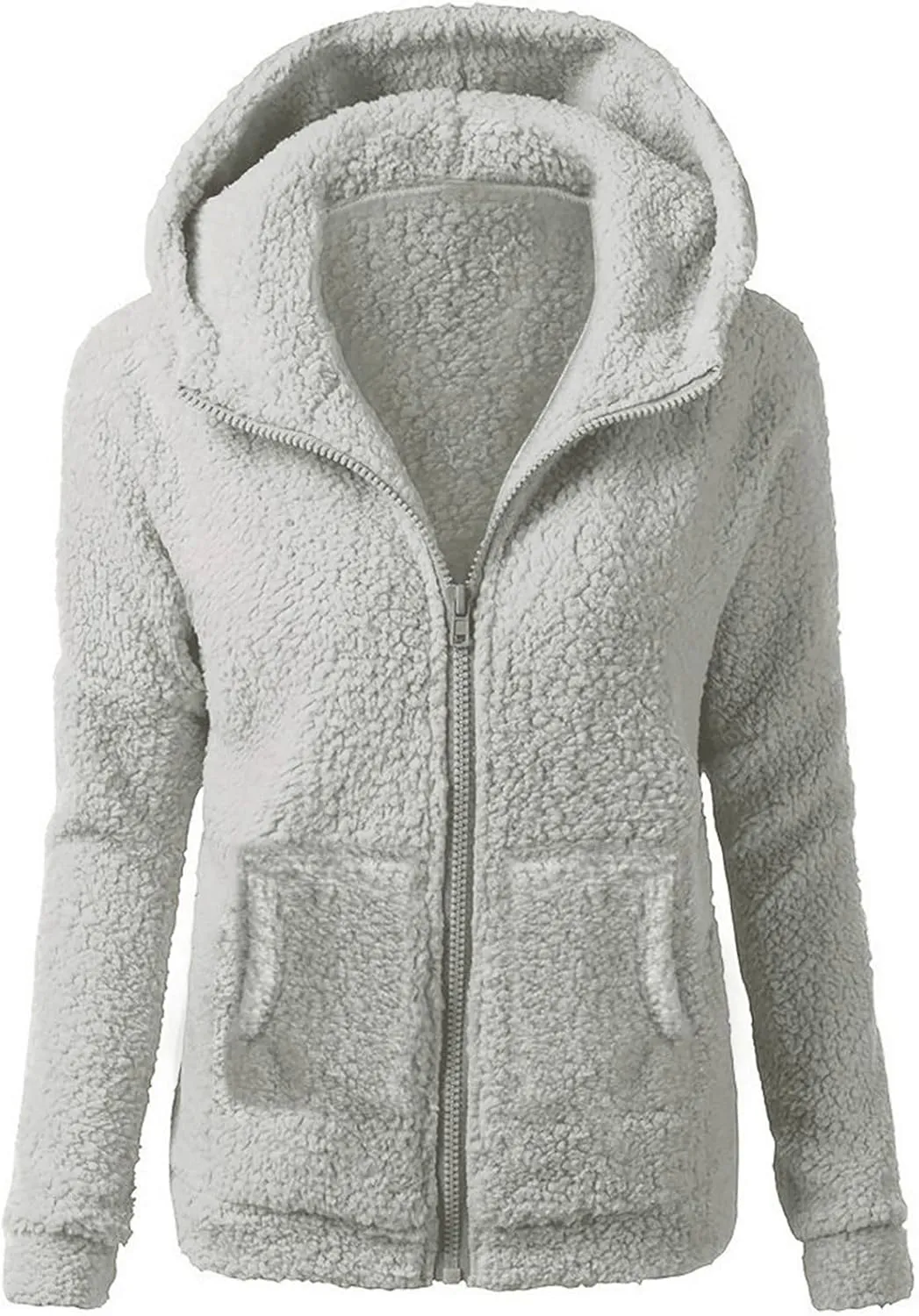 Womens Zip Up Hoodies Lightweight Fleece Lined Fall Winter Coats Comfy Warm Plus Size Sherpa Jackets with Pockets