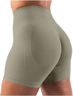 Workout Shorts for Women High Waisted Tummy Control Yoga Shorts Seamless Scrunch Butt Lifting Gym Biker Shorts