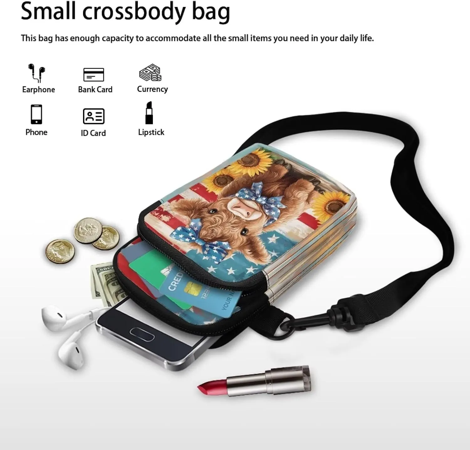 Xpyiqun Small Crossbody Bag Women Phone Purses Sling Shoulder Handbag Cross Body Pouch Wallet Bags