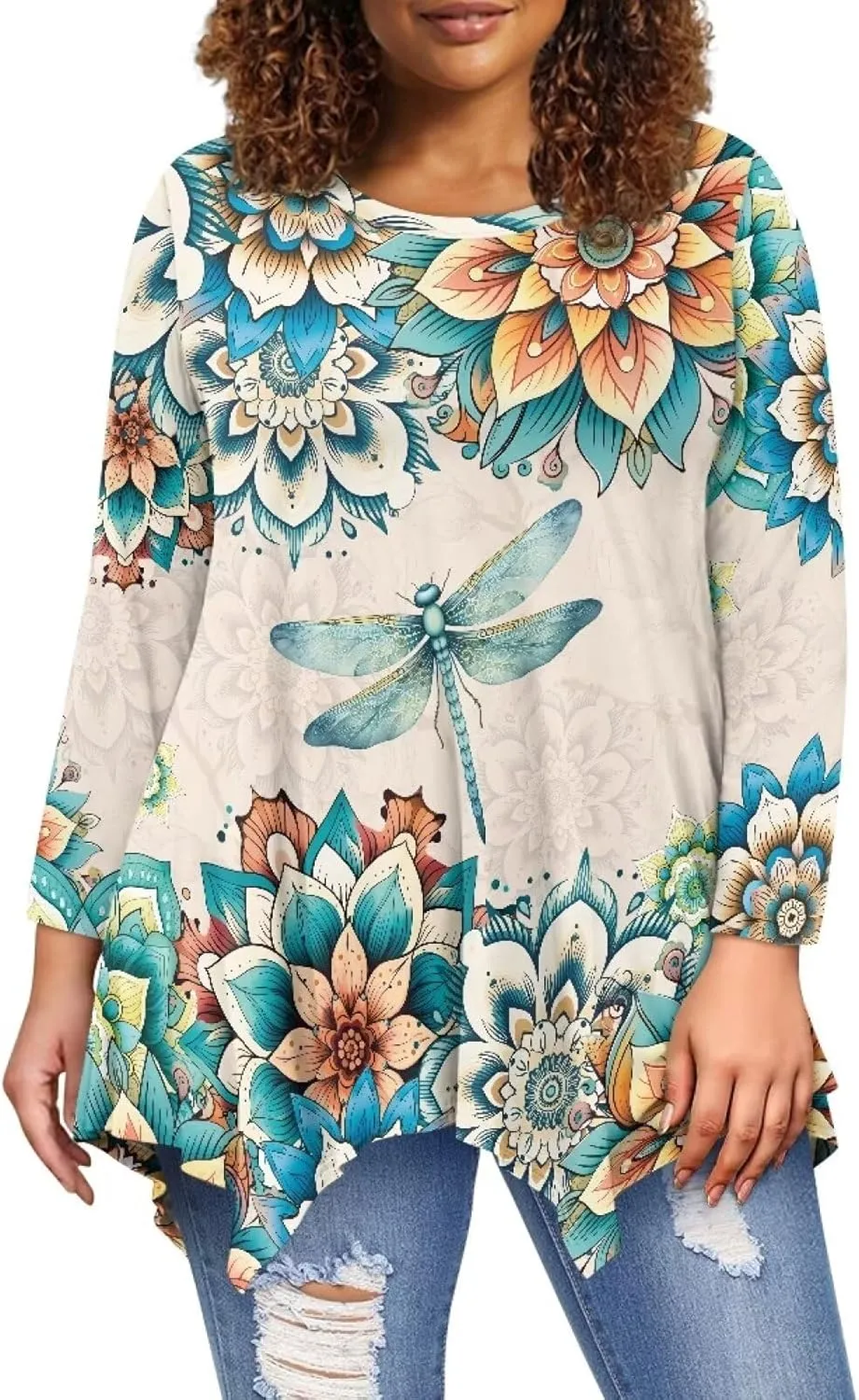 YEXIATODO Plus Size Womens Tops Tunic Tops for Women Loose Fit S-3XL