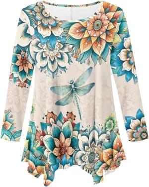YEXIATODO Plus Size Womens Tops Tunic Tops for Women Loose Fit S-3XL