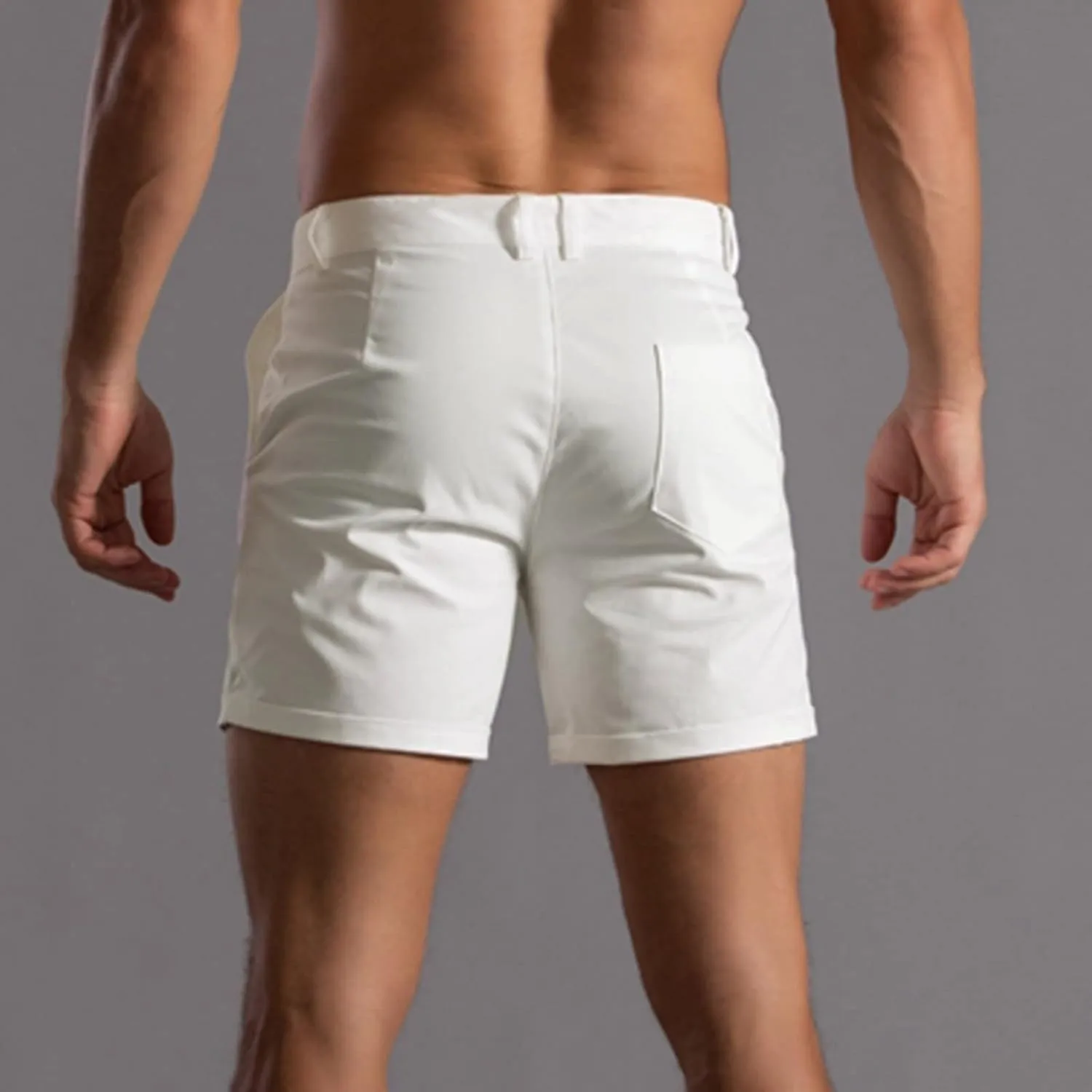 ZDOO Mens Flat Front Shorts Straight Leg Short Dress Pants Slim Fit Stretch Chino Shorts Business Casual Walk Shorts