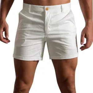 ZDOO Mens Flat Front Shorts Straight Leg Short Dress Pants Slim Fit Stretch Chino Shorts Business Casual Walk Shorts