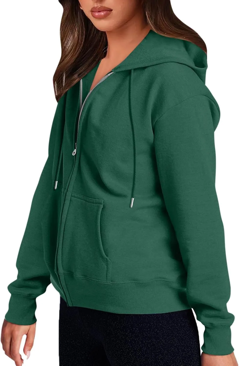 Zip Up Hoodie Women Y2k Long Sleeve Drawstring Hooded Overiszed Sweatshirt Casual Comfy Soft Fall Jackets 2024