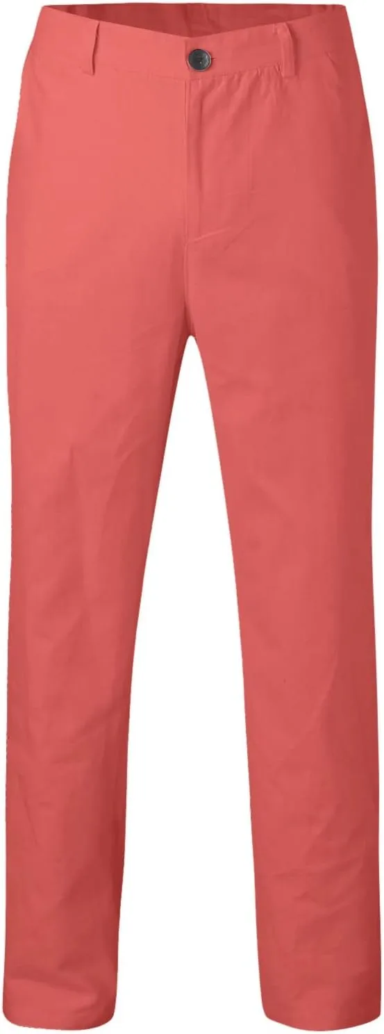 ZYXTIM Men's Classic Fit Flat-Front Work Dress Pant Expandable Waist Slim Fit Open Bottom Chino Pants Slacks with Pockets