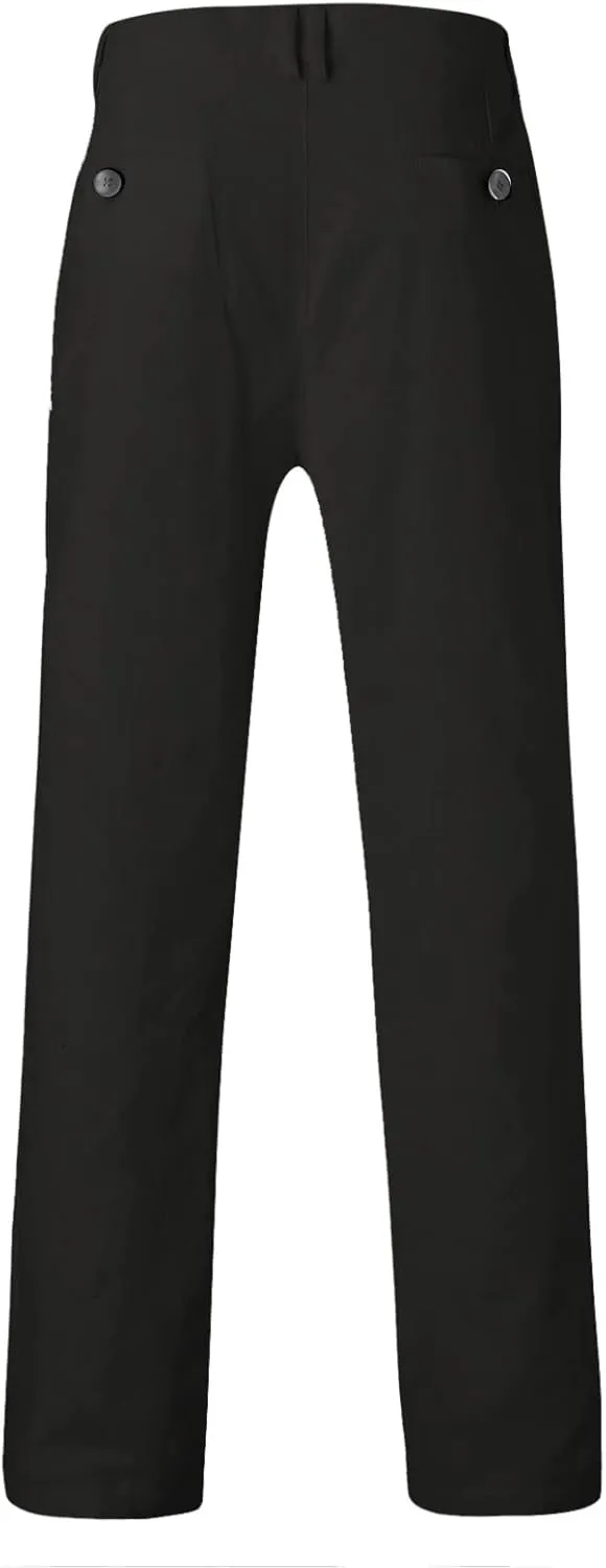 ZYXTIM Men's Classic Fit Flat-Front Work Dress Pant Expandable Waist Slim Fit Open Bottom Chino Pants Slacks with Pockets